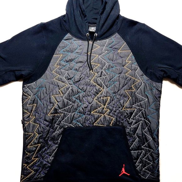 Jordan Other - Air Jordan Quilted Fleece Hoodie Men's Size Large Black Short Sleeve